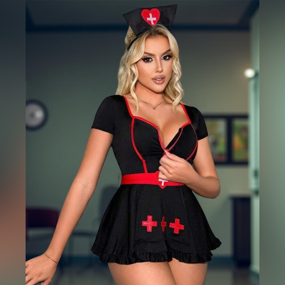 Black and Red Nurse Costume-last evening to purchase